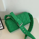 Flap Small Square Bag for Women Space Cotton Messenger Bag Autumn Crossbody
