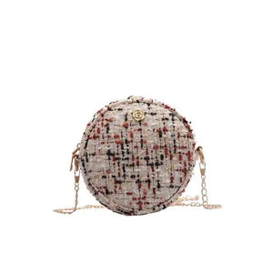 Round Women Messenger Bag Woolen Bohemia Chain Bag