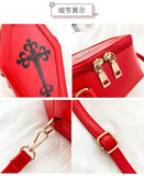 Retro PU Leather Sling Bag Coffin Shape Crossbody Bags For Ladies BM112