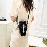 Retro PU Leather Sling Bag Coffin Shape Crossbody Bags For Ladies BM112