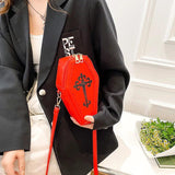 Retro PU Leather Sling Bag Coffin Shape Crossbody Bags For Ladies BM112