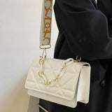 Chain Ladies Handbags Wide Strap Embossed Tote Bag for Weekend Vacation