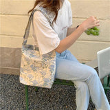 Retro Floral Canvas Shoulder Bag Messenger Crossbody Handbag