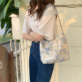 Retro Floral Canvas Shoulder Bag Messenger Crossbody Handbag