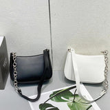 Women's PU Leather Shoulder Bag Solid Handbag Casual Underarm Tote