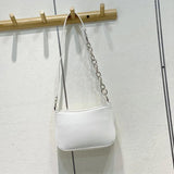 Women's PU Leather Shoulder Bag Solid Handbag Casual Underarm Tote