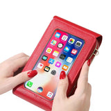 Soft Leather Wallet Crossbody Shoulder Strap Handbag for Lady Women
