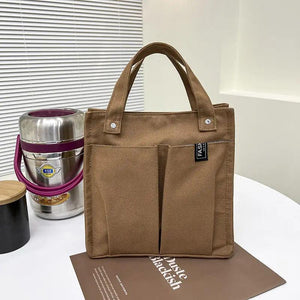 Canvas Handbag Women Large Lunch Box Bag Handle Multifunction Shopping Bolso