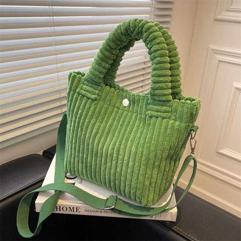 Corduroy Casual Women's Crossbody Bag Cotton Tote Handbags