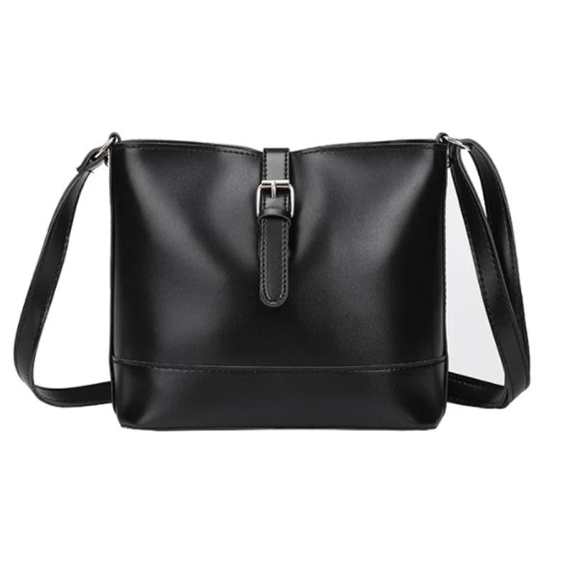 Vintage PU Leather Bucket Crossbody Bags for Women Lady Shoulder Bags