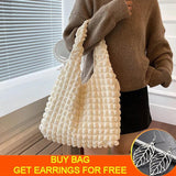 Bubble Cloud Bag Casual Portable Handbag Shoulder Bag Large Capacity