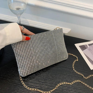 Rhinestone Crystal Evening Clutch Bag Wedding Purse Handbag Crossbody