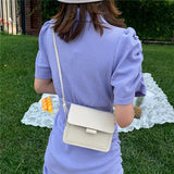 Women's Small Crossbody Bag Lightweight PU Leather Messenger Bag Flap Handbag