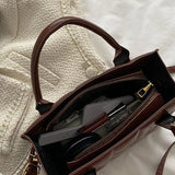 Mini PU Leather Shoulder Messenger Bag for Women Solid Lady Plaid Totes Handbags