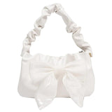 Sweet Bow Women's Shoulder Bags Lovely Girls Top-handle Bags Solid Pu Leather Cr