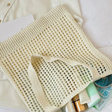 Casual Hollow Knitted Shoulder Bag Summer Mesh Tote Bag