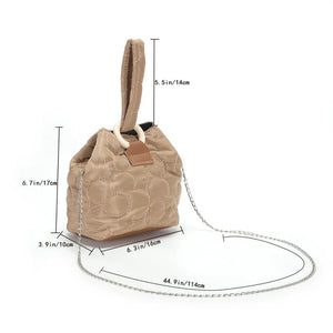 Floral Quilted Handbag Women Tote Bag Small Bags Cotton-Padded Clutch