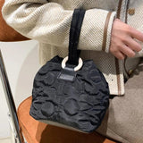 Floral Quilted Handbag Women Tote Bag Small Bags Cotton-Padded Clutch