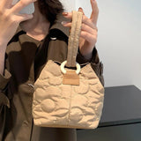 Floral Quilted Handbag Women Tote Bag Small Bags Cotton-Padded Clutch