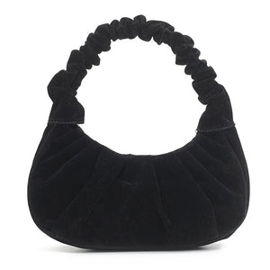 Pleated Dumpling Shoulder Bags Party Totes Autumn Solid Female Handbag