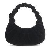 Pleated Dumpling Shoulder Bags Party Totes Autumn Solid Female Handbag