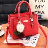 Women Furry Ball Handbag Large Capacity Diagonal Bag