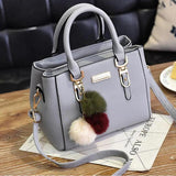 Women Furry Ball Handbag Large Capacity Diagonal Bag