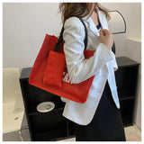 Canvas Tote Handbag Letter Large Capacity Vintage Bag