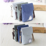 Totoro Mini Mobile Phone Canvas Shoulder Bag for Women Girls