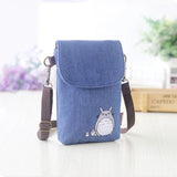 Totoro Mini Mobile Phone Canvas Shoulder Bag for Women Girls