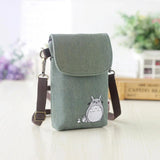 Totoro Mini Mobile Phone Canvas Shoulder Bag for Women Girls