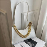 Vintage Chain Underarm Bags for Women Casual Shoulder Bags