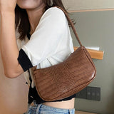 Casual PU Leather Sling Crossbody Bag Chain Shoulder Handbag