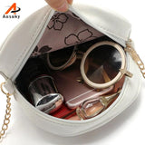 Cartoon Character Circular Bag Lady Girl Pu Leather Messenger Shoulder Handbag