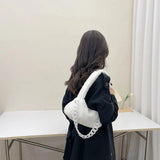 Pink Plush Soft Handbag Women's Bag Winter Chain Bags For Ladies Faux Fur