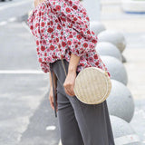 Summer Beach Small Shoulder Bags For Women Straw Round Shape Crossbody Bag