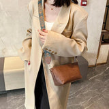 Vintage PU Messenger Bags Small Square Female Shopping Bag