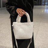 Corduroy Shoulder Bag Small Buckle Handbag Autumn Winter Fashion Decoration