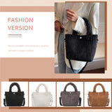 Corduroy Shoulder Bag Small Buckle Handbag Autumn Winter Fashion Decoration