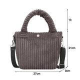 Corduroy Shoulder Bag Small Buckle Handbag Autumn Winter Fashion Decoration
