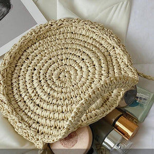 Vacation Straw Round Bags For Women Summer Crossbody Bag Rattan Beach Bags