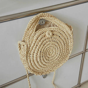 Vacation Straw Round Bags For Women Summer Crossbody Bag Rattan Beach Bags