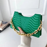 Texture Embossed Lacquer Shoulder Bag And Small Square Bags For Women