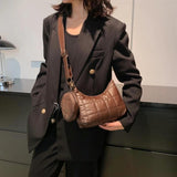 Quilted Crossbody Bag Casual Cotton-Padded Soft Solid Diamonds Round Purse