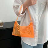 D0LF Ladies Jelly Bags PVC Clear Bag Underarm Bags Casual Women Summer Handbags