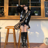 Leopard Print Crossbody Bag Plush Winter Shoulder Handbag Soft Messenger Purse