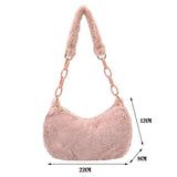 Vintage Plush Women's Bag Autumn Winter Underarm Shoulder Bag