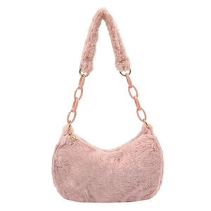 Vintage Plush Women's Bag Autumn Winter Underarm Shoulder Bag