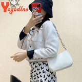 Women Shoulder Bag Underarm Handbag Solid Color Totes Bag