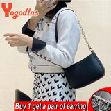 Women Shoulder Bag Underarm Handbag Solid Color Totes Bag